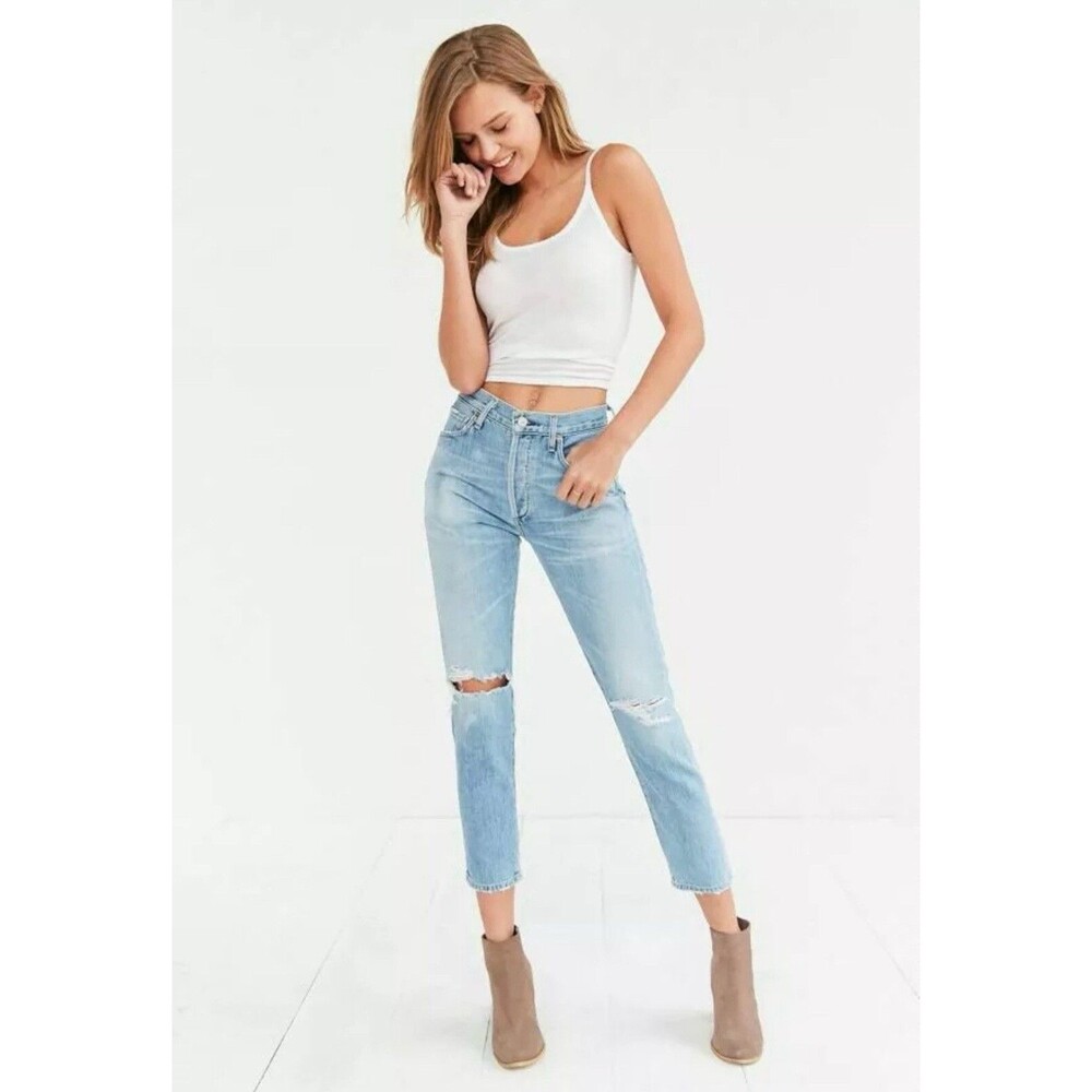 Citizens of Humanity Liya Jeans Womens 23 High Rise Crop Distressed 90s Y2k